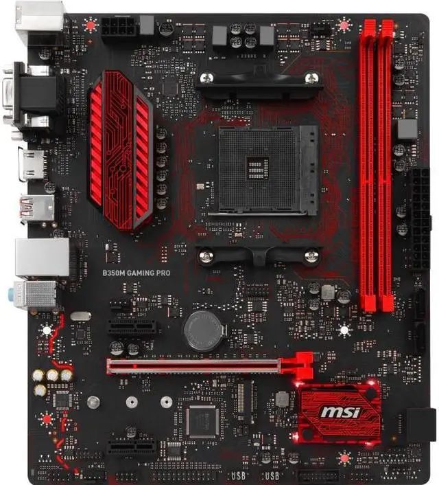 Alt view image 6 of 6 - MSI B350M Gaming PRO AM4 AMD B350 USB 3.1 HDMI Micro ATX AMD Motherboard