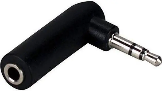 Main image of Qvs 3.5Mm Mini-Stereo Male To Female Right Angle Audio Adaptor