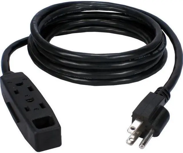 Alt view image 7 of 13 - QVS PC3PX-15 3 Outlets Power Strip 125V Input Voltage 15 ft. Cord Length