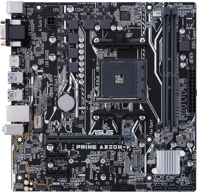 Alt view image 8 of 8 - ASUS Prime A320M-K AMD Ryzen AM4 DDR4 HDMI VGA M.2 Micro-ATX A320 Motherboard
