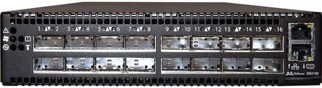 Alt view image 3 of 3 - MELLANOX TECHNOLOGIES Spectrum Based 100GbE 1U Open Ethernet Switch with MLNX-OS, 16 QSFP28 Ports, 2 Power Supplies (AC), Standard Depth, x86 CPU, P2C Airflow, RoHS6