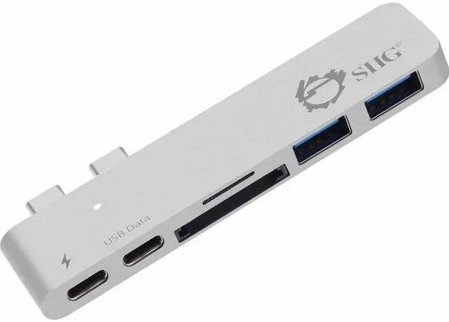 Main image of SIIG Thunderbolt 3 USB-C Hub with Card Reader & PD Adapter - Silver