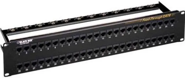 Main image of Black Box JPM820A 48-Port Cat6 Feed-Through Patch Panel 2U Unshielded