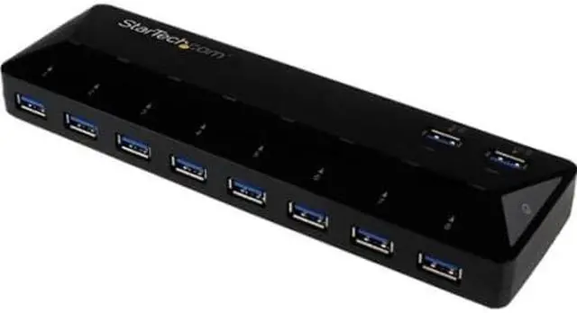 Alt view image 3 of 11 - StarTech ST103008U2C StarTech.com 10-Port USB 3.0 Hub with Charge and Sync Ports - 2 x 1.5A Ports - Desktop USB Hub and Fast-Charging Station - USB - External - 10 USB Port(s) - 10 USB 3.0 Port(s) -
