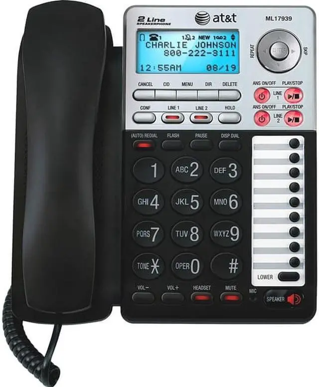 Alt view image 5 of 16 - ATT ATT-ML17939 ATT 2-LINE CORDED WITH ITAD/CID