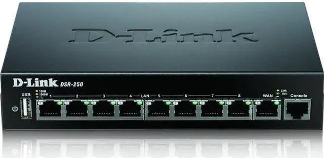 Alt view image 14 of 20 - D-LINK SYSTEMS DSR-250 WIRED SSL VPN ROUTER, 8 GIGABIT PORTS,  1 WAN. LIMITED LIFETIME WARRANTY.