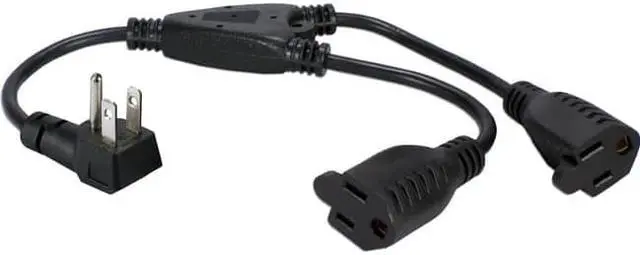 Alt view image 3 of 9 - Qvs 2-Pack 12 Inches 90Degree Flat-Plug Outletsaver Ac Power Splitter Adaptor