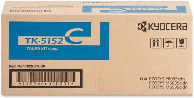 Alt view image 2 of 5 - Cyan Toner Cartridge for Kyocera TK-5152C ECOSYS M6035cidn, ECOSYS M6535cidn, ECOSYS P6035cdn, Genuine Kyocera Brand