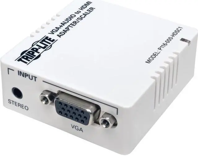 Alt view image 10 of 20 - Tripp Lite VGA to HDMI Adapter Converter / Scaler w Audio / Video White (P116-000-HDSC1)