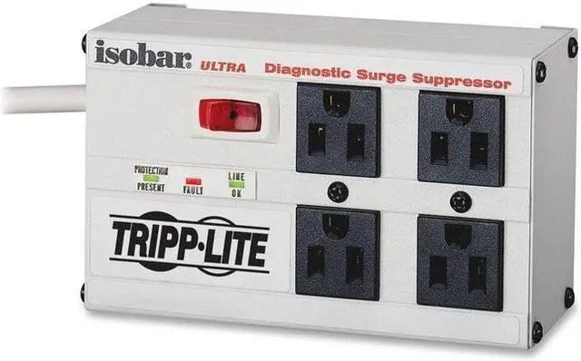 Alt view image 12 of 15 - TRIPP LITE ISOBAR4ULTRA 6 Feet 4 Outlets 3330 Joules Surge Suppressor