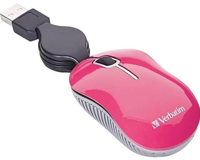 Alt view image 3 of 10 - Verbatim 98618 Mini Travel Mouse Commuter Series - Mouse - Optical - Wired - Usb - Pink