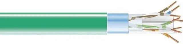 Alt view image 2 of 12 - Black Box EVNSL0617A-1000 CAT6 400-MHz Solid Bulk Cable - Shielded, Plenum, Green, 1000 ft. Spool
