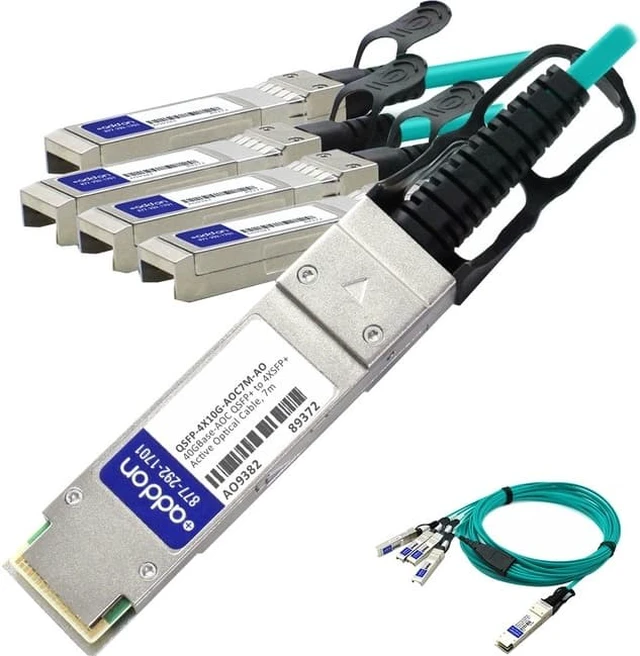 Alt view image 6 of 8 - Addon Cisco Qsfp-4X10g-Aoc7m Compatible Taa Compliant 40Gbase-Aoc Qsfp+ To 4Xsfp+ Direct Attach Cable (850Nm Mmf 7M)
