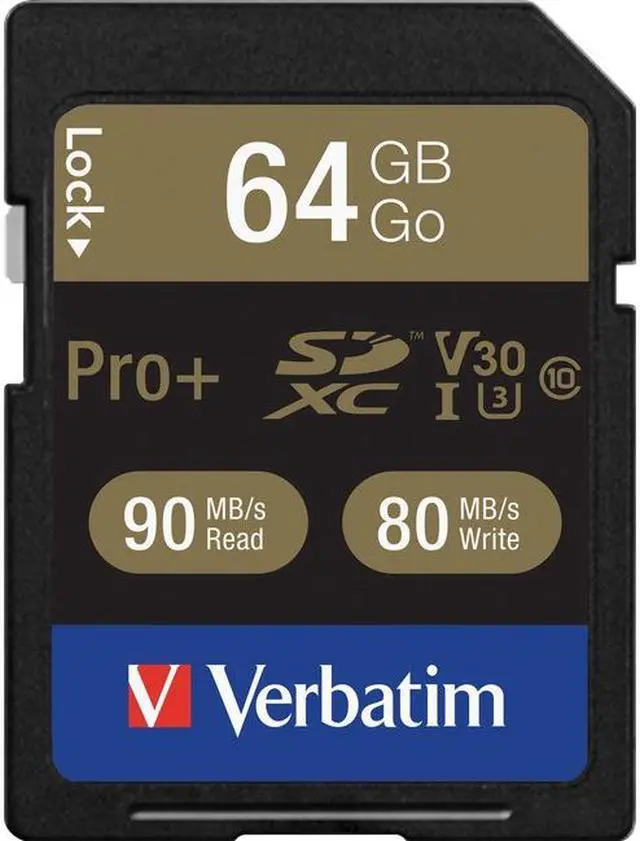 Alt view image 17 of 19 - Verbatim Memory Card SDXC 90MB/s Read Speed 64GB BK/GD 49197