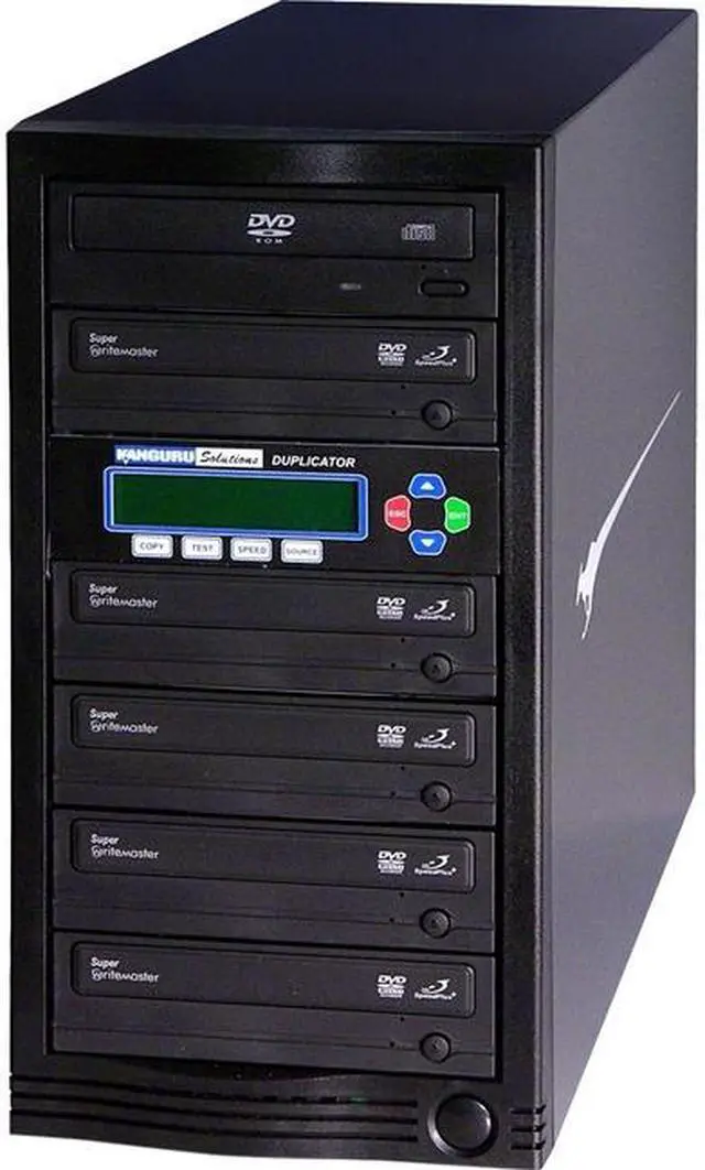 Main image of Kanguru Black 1 to 5 24X DVD+R 22X DVD+RW 12X DVD+R DL 24X DVD-R 22X DVD-RW 52X CD-R DVD Duplicator Model U2-DVDDUPE-S5