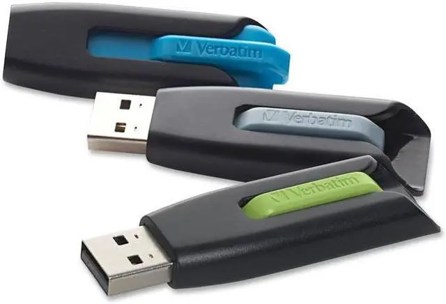 Alt view image 8 of 16 - Verbatim Store 'n' Go V3 16GB USB 3.0 Flash Drive - 3pk - Blue, Green, Gray 99126