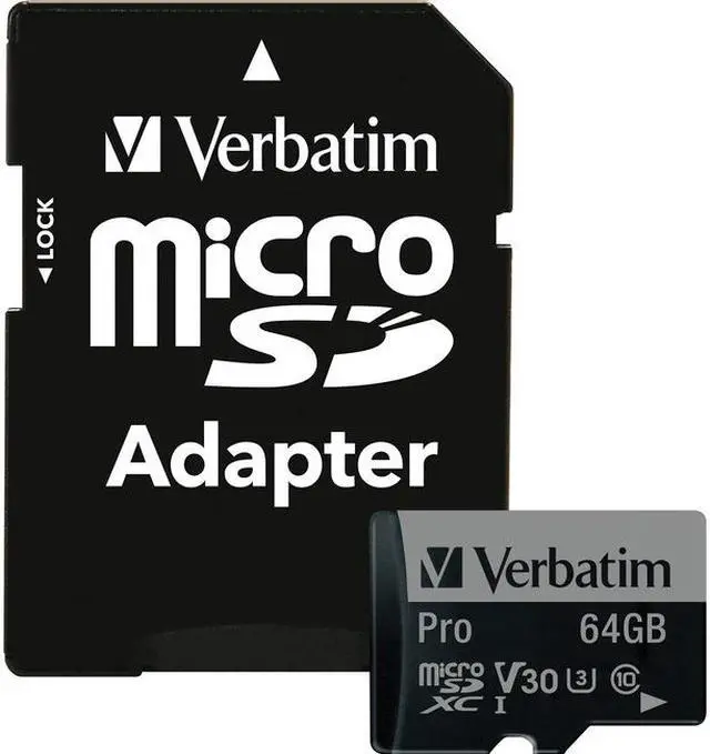 Alt view image 19 of 20 - Verbatim Memory Card microSDXC w/Adapter 64GB BK/GY 47042
