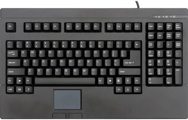 Alt view image 3 of 6 - Solidtek KB-730BU USB Full Size POS Keyboard with Touchpad Mouse - Black