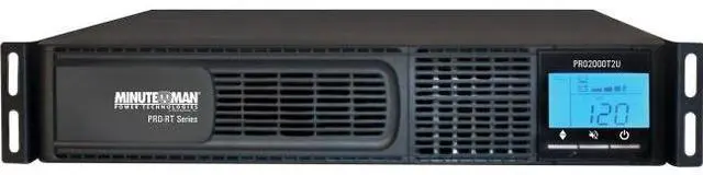 Main image of Minuteman PRO-RT PRO2000RT2U 2000VA Tower/Rack/Wall Mountable UPS - 2U Tower/Rack/Wall Mountable - 4 Minute Stand-by - 120 V AC Input - 120 V AC Output-6 x NEMA 5-15/20R,1 x NEMA L5-20R Receptacle(s)