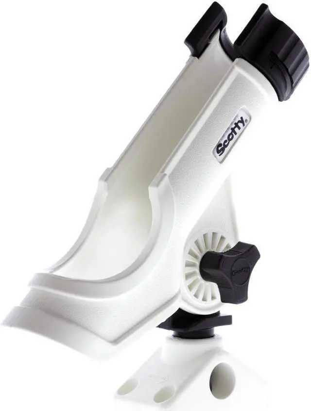 Alt view image 7 of 7 - Scotty 230-WH Powerlock Rod Holder White with 241 Side/Deck Mount