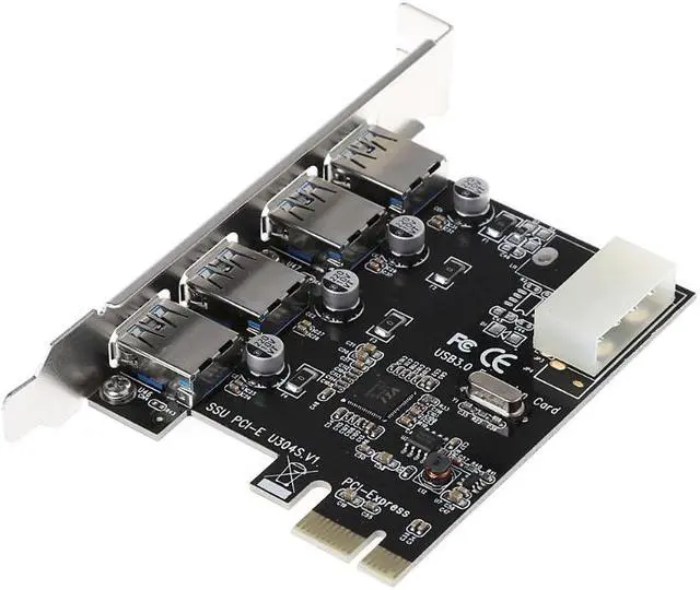 Alt view image 2 of 6 - Amify 4 Port USB 3.0 to PCI-E PCIe Expansion Card PCI Express 1x Adapter Card USB3.0 Hub Controller