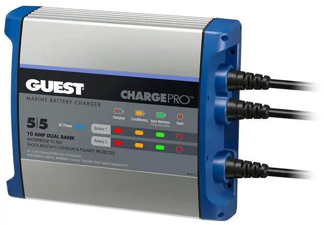 Alt view image 9 of 9 - Guest On-Board Battery Charger 10A 12V 2 Bank 120V
