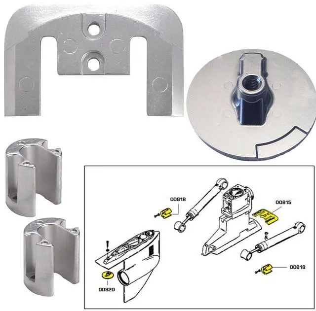Alt view image 5 of 5 - TECNOSEAL ANODE KIT MERC BRAVO 2 3 UP TO 2003 W/ HARDWARE  20804MG