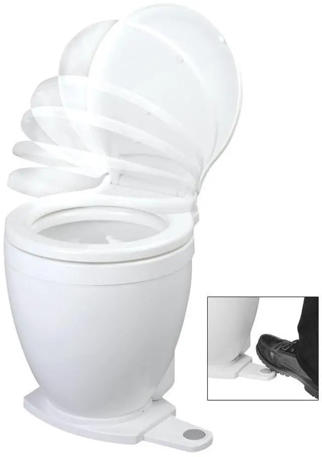 Alt view image 3 of 3 - JABSCO LITE FLUSH 12V ELECTRIC TOILET WITH FOOTSWITCH 58500-0012