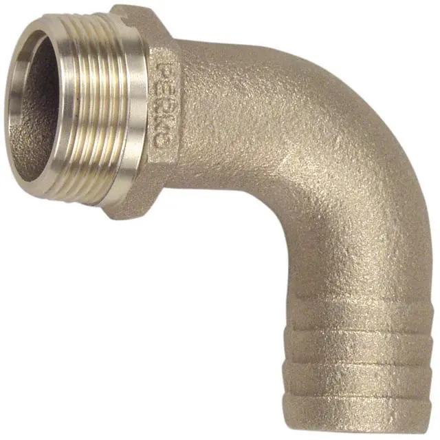 Alt view image 4 of 4 - PERKO 1 1/4 PIPE TO HOSE ADAPTER 90 DEGREE BRONZE