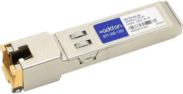 Alt view image 5 of 5 - AddOn Aruba Networks SFP-TX-AU Compatible TAA Compliant 10/100/1000Base-TX SFP Transceiver (Copper, 100m, RJ-45)
