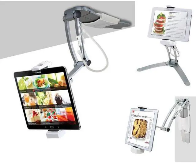 Alt view image 16 of 20 - CTA Digital 2-in-1 Kitchen Mount Stand for 7-13 Inch Tablets / iPad Air/ iPad Pro 12.9 / Surface Pro (PAD-KMS)