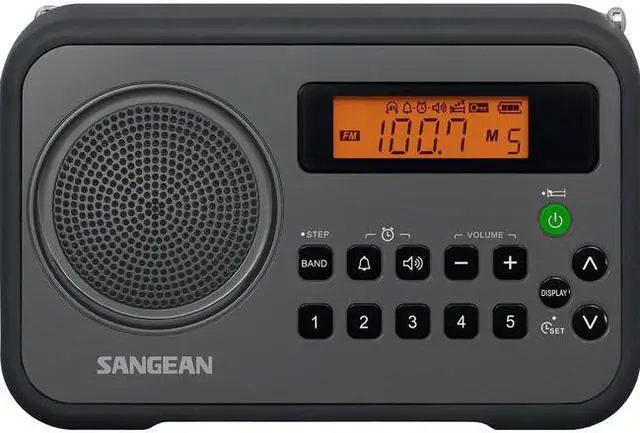 Alt view image 5 of 12 - Sangean PR-D18BK AM/FM Digital Portable Receiver with Alarm Clock (Black)