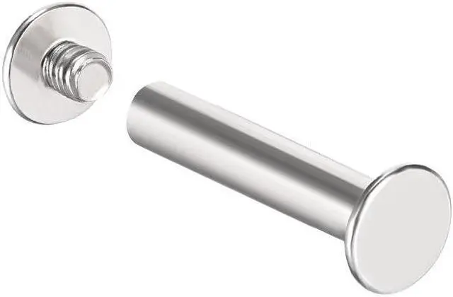 Alt view image 3 of 4 - M4x18mm Round Cross Head Screw Post Binding Leather Fastener, Nickel Plated, 25 Sets