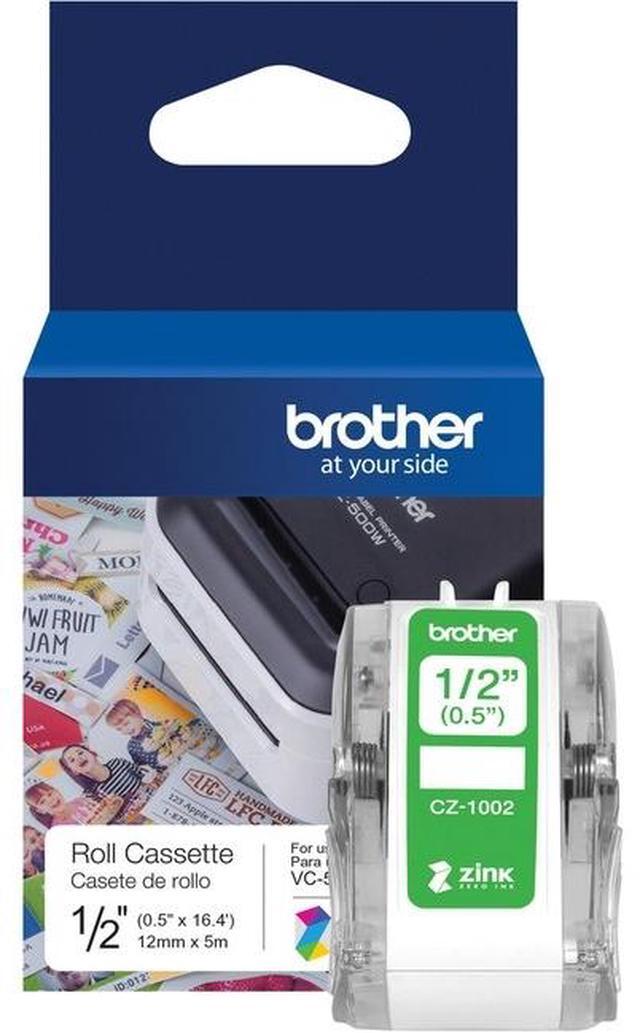 Alt view image 10 of 18 - Brother Genuine CZ-1002 1/2" 12MM Label Roll Cassette for VC-500W