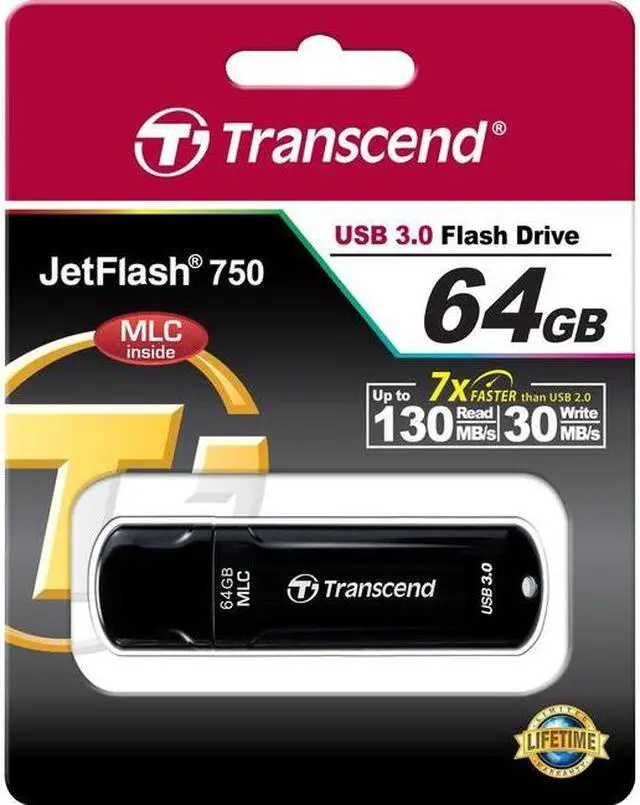Alt view image 6 of 12 - Transcend 64GB JetFlash 750 USB 3.0 Flash Drive