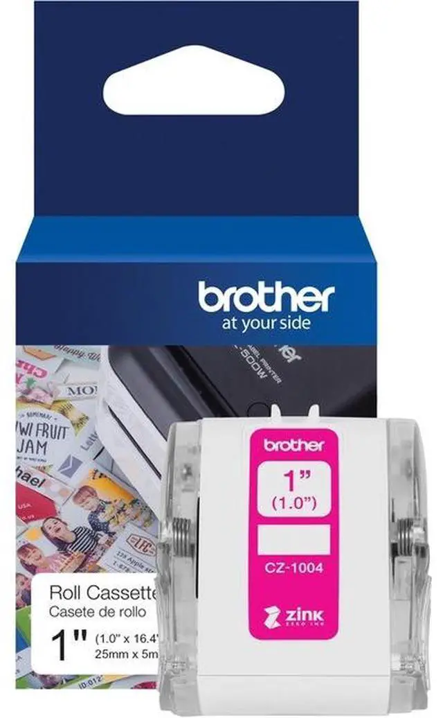 Alt view image 7 of 20 - Brother Genuine CZ-1004 continuous length 1" (1.0") 25 mm wide x 16.4 ft. (5 m) long label roll featuring ZINK® Zero Ink technology - 1" Width x 16 13/32 ft Length - Zero Ink (Z