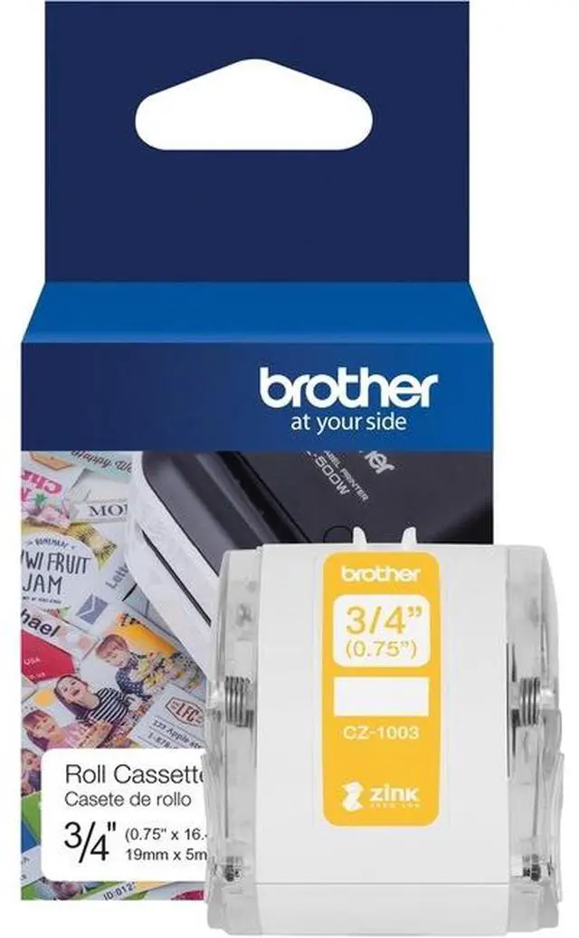 Alt view image 7 of 16 - Brother Genuine CZ-1003 continuous length ??" (0.75") 19 mm wide x 16.4 ft. (5 m) long label roll featuring Zero Ink technology - 3/4" Width x 16 13/32 ft Length - Zero Ink (ZINK)