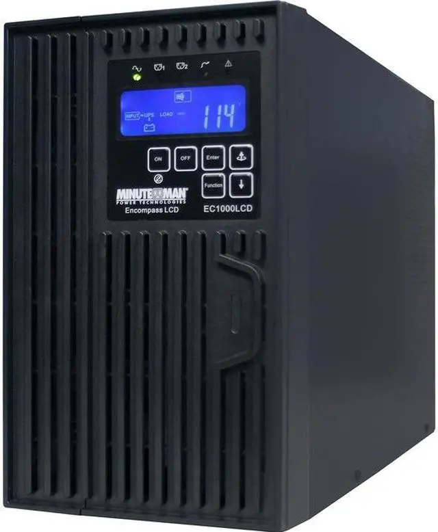 Alt view image 3 of 5 - Minuteman EC1000LCD 1000 VA On-line Tower UPS with 6 0utlets - Tower - 2 Minute Stand-by - 120 V AC Input - 110 V AC, 120 V AC, 127 V AC Output - Serial Port - 6 x NEMA 5-15R Receptacle(s)