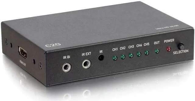 Alt view image 6 of 16 - C2G HDMI SELECTOR SWITCH 5X1-4K