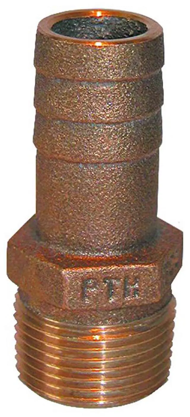 Alt view image 4 of 4 - GROCO 2" NPT x 2" ID Bronze Pipe to Hose Straight Fitting