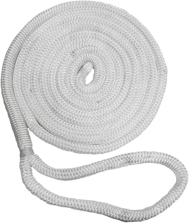 Main image of New England Ropes 1/2" x 25' Nylon Double Braid Dock Line - White