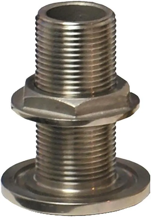 Alt view image 7 of 7 - GROCO 1-1/4" NPS NPT Combo Stainless Steel Thru-Hull Fitting w/Nut
