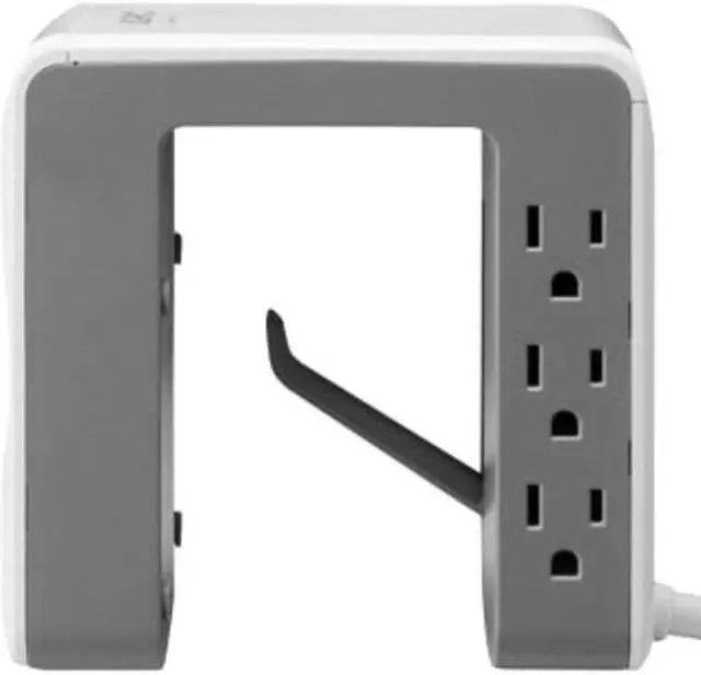 Alt view image 7 of 9 - APC Desk Mount Power Station, 6 Outlet U-Shaped Surge Protector, 1080 Joule of Surge Protection with 4 USB A Charging Ports (PE6U4W)