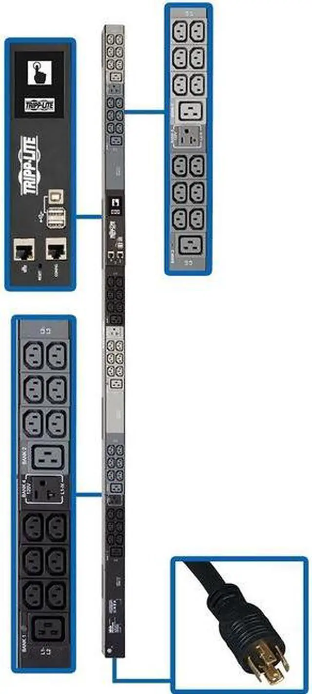 Main image of Tripp Lite PDU3EVN6L2120 Monitored 0U 230V 16A 6.0 Feet Power Distribution Units