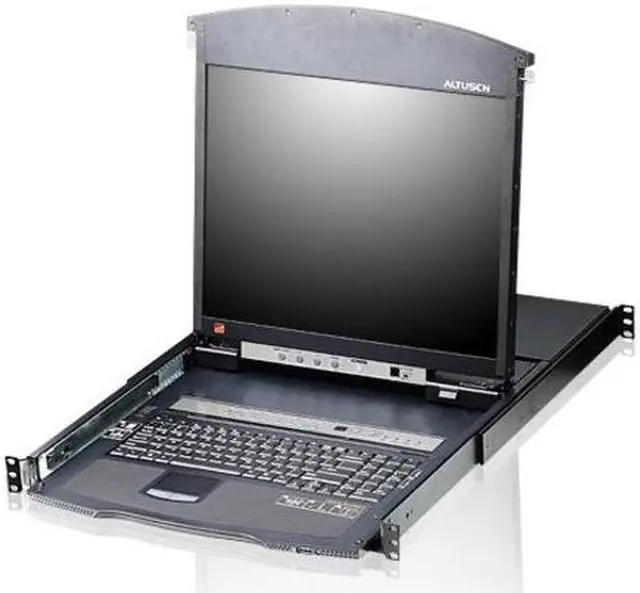 Alt view image 10 of 13 - Aten 8-Port Slideaway 19in. Single Rail LCD KVM Switch