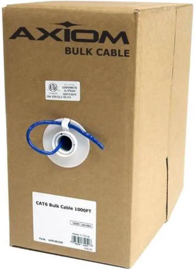 Alt view image 2 of 6 - Axiom C6BCS-B1000P-AX Cat6 23Awg 4-Pair Solid 550Mhz Plenum Cable Spool 1000Ft (Blue)