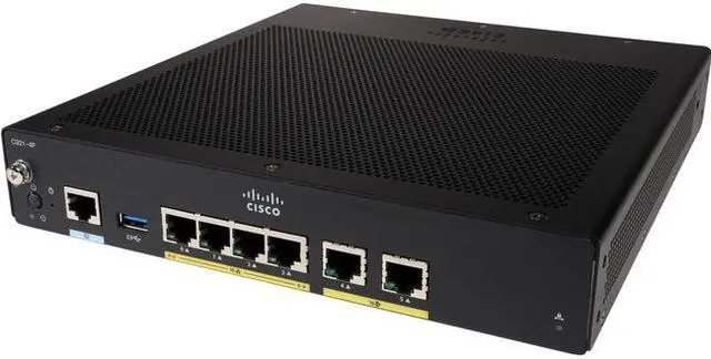 Alt view image 6 of 7 - Cisco - C921-4P - Cisco C921-4P Router - 6 Ports - Management Port - SlotsGigabit Ethernet - Desktop, Rack-mountable,