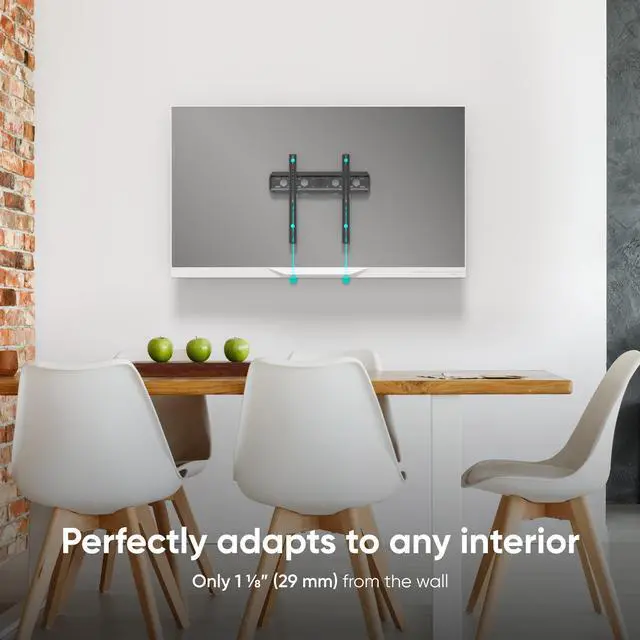 Alt view image 6 of 7 - ONKRON TV Wall Mount -Universal TV Mount for Most 35-65 Inch LED LCD Flat and Curved
Screen TVs up to 123 lbs, Low Profile Mounting, Wall Mount TV Bracket, Max VESA 400x400mm, 16 Inch Studs, Black