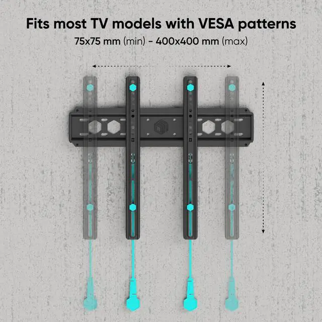 Alt view image 4 of 7 - ONKRON TV Wall Mount -Universal TV Mount for Most 35-65 Inch LED LCD Flat and Curved
Screen TVs up to 123 lbs, Low Profile Mounting, Wall Mount TV Bracket, Max VESA 400x400mm, 16 Inch Studs, Black