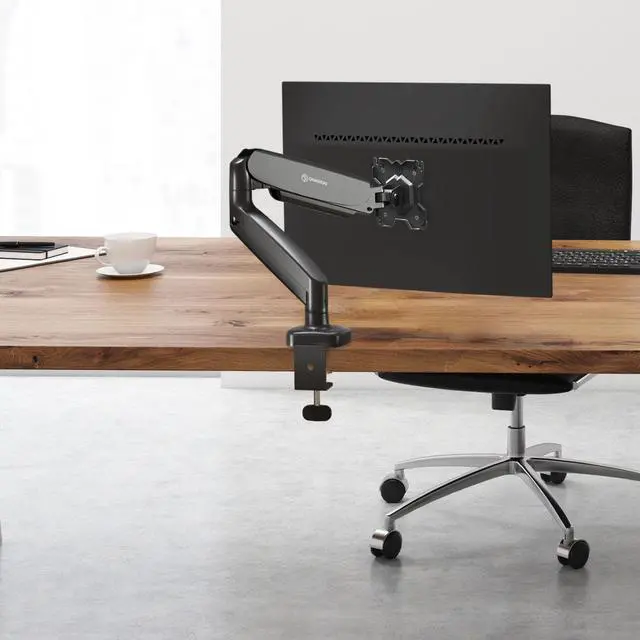 Alt view image 3 of 7 - ONKRON Monitor Arm - Full Motion Desk Mount for 13 - 32 Inch Flat or Curved Screens up to 17.6 lbs - Single Monitor Arm - Adjustable Gas Spring Monitor Arm, VESA 75x75 100x100, Black